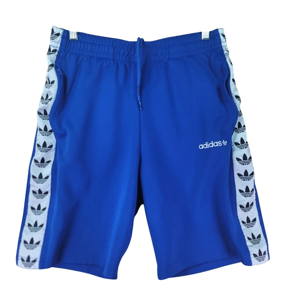 Adidas Originals Mens M (32-34) Blue Trefoil TNT Tape Poly Shorts Bold CE4818